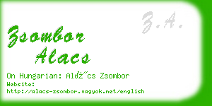 zsombor alacs business card